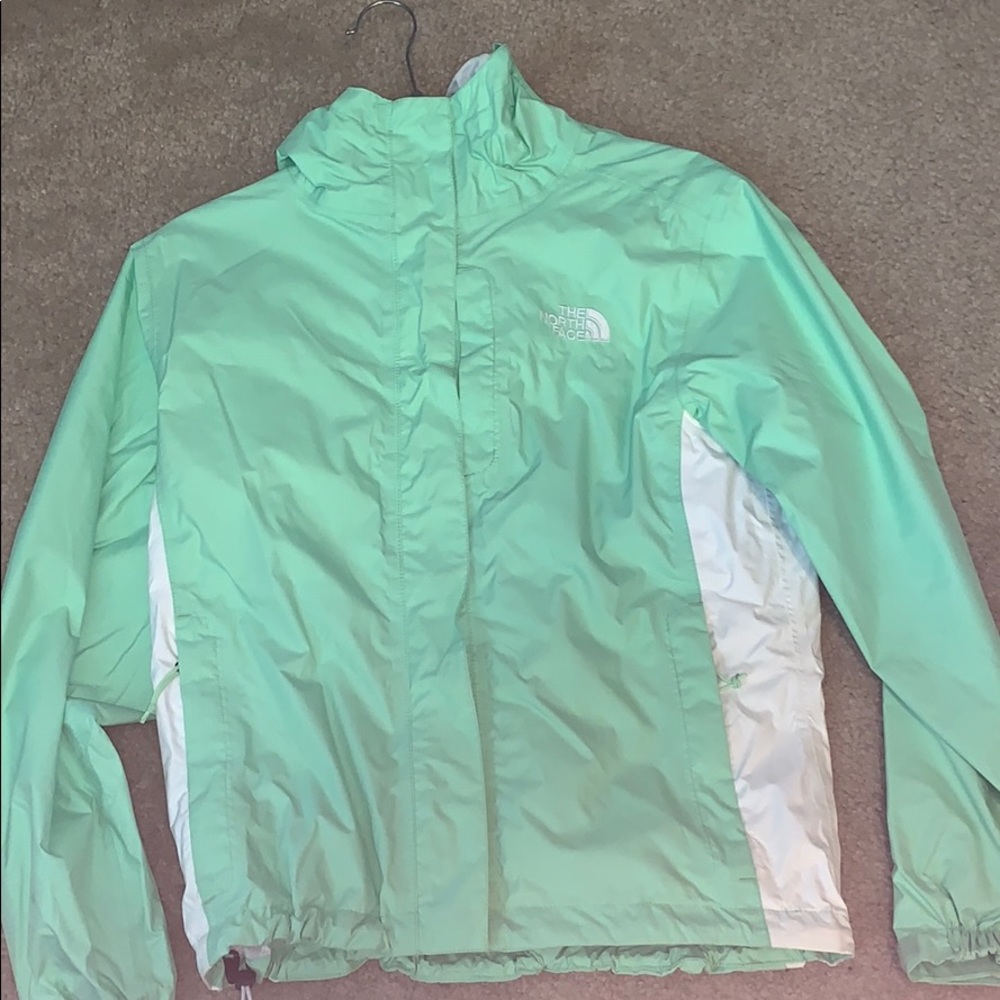 Mint green & White Women’s Raincoat/Windbreaker